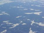 An aerial photo from the plane after leaving Sioux Lookout.