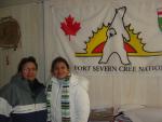 Our guide and translator in Fort Severn was Mary Koostachin seen here with Aliya.