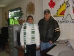 Aliya and Wes at the Fort Severn Band Office.