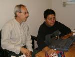 Ron Fisher Odjig, NAEC coordinator gets a virtual tour of First Nations SchoolNet from KO's Wesley McKay 001