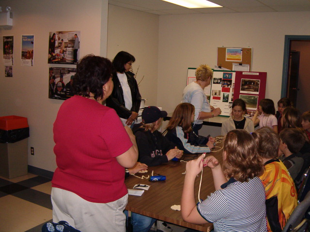 School Children learning about traditional medicines from KO staff during National Aboriginal Day 2004 030